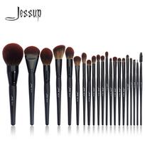 Jessup Makiažo šepetėliai šepetėliai Phantom Black 21vnt Foundation Brush Pudra Korektorius Akių šešėliai Sintetiniai plaukai 25cm*15cm*15cm juoda
