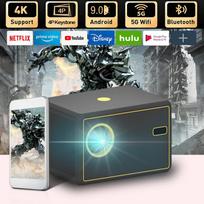 V6 atnaujintas modelis Vivicine Y7 Android 9.0 720p nešiojamas pigus namų filmų projektorius juoda