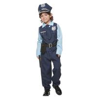 Prabangus berniukų policininko kostiumas FTB uniforma, vaikų policininko Helovino kosmetikos rinkinys S