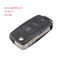 Pakaitinis 3 mygtukų berakčio įėjimo nuotolinio atverčiamo sulankstymo automobilio rakto pakabukas ID48 lustas 1J0959753DA, skirtas Polo/Beetle 2001–2010 m.