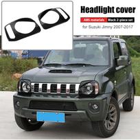 Automobilių priekinių žibintų dangtelio apdaila priekinių žibintų apsauga, skirta Suzuki Jimny 2007-2017 išorės priedai, 2vnt.(Juoda) juoda