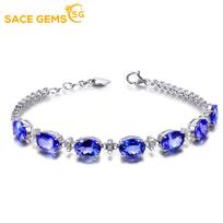 SACE GEMS cirkonio apyrankės papuošalai geometriniai karoliukai grandinės jungtis apyrankės mados puiki vestuvių dovana merginoms moterims mėlyna