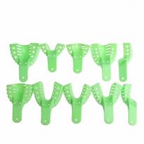 10vnt/komplektas Dantų plastikinis atspaudų padėklas Atspaudų tinklelis plastikinės medžiagos Dantų atspaudų padėklai