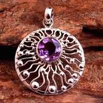 Reiki pakabukas, sidabriniai papuošalai, krištolo gydantis pakabukas, 925 sterlingų sidabro pakabukas, rankų darbo papuošalai violetinė