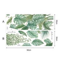 2 vnt Tropical Monstera lapų lipdukų sieninis lipdukas svetainės fonas žalia
