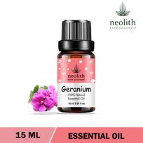 Neolito 100% grynas pelargonijų eterinis aliejus | 100 % gryni masažui, atpalaidavimui, odos vėsinimui ir natūralūs kvepalai, neskiesti 15 ML šviesiai žalios spalvos