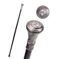 Vilko galvos totemo reljefas vaikščiojimo lazdelė, madinga dekoratyvinė lazda Gentleman Prabangus Crosier Knob vaikščiojimo lazda 93 cm