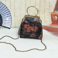 „Johnature Retro Silk“ rankų darbo „Cheongsam“ krepšys, moteriškas, universalus, elegantiškas gėlėtas „Hasp“ rankinės „Kutas“ moteriškas mini pečių krepšys įvairiaspalvis