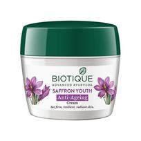 Kremas su šafranu: odos atjauninimas ir drėkinimas (175 g), Saffron Youth Dew Visbly Ageless Moisturizer, Biotique 20.412499999999998
