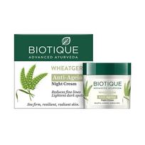 Naktinis veido kremas su kviečių gemalais (50 g), Bio Wheatgerm naktinis kremas, Biotique 50g