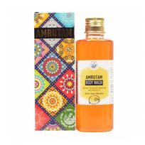 Dušo želė su šafranu ir sandalmedžiu (200 ml), Kūno prausiklis Kesar ir Chandan, Amrutam 22.125