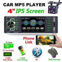 Icreative Car Stereo 1 Din radijas Bluetooth Autoradio 4 colių jutiklinis ekranas Multimedijos MP5 grotuvo palaikymas mikrofonas ir galinio vaizdo kamera