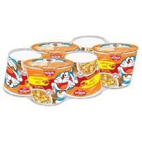 Nissin Mini Cup Doraemon greitai paruošiami makaronai krabų skonio 40 g. x 6 vnt 40 g. x 6 pcs