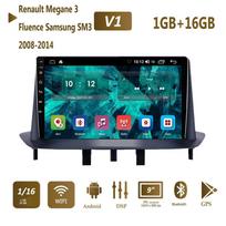 Android GPS automobilinis radijas, skirtas Renault Megane 3 Fluence Samsung SM3 2008-2014 Multimedia Player DSP 1+16GB gray