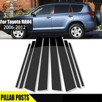 8vnt Automobilio šoninio lango durelių statramsčio apdailos stulpelių lipdukai juodi, skirti Toyota RAV4 XA30 2006 2007 2008 2009 2010 2011 2012 m. black