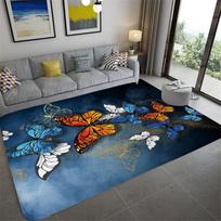 Šiuolaikinis Šiaurės šalių 3D drugelių spausdintas kilimas svetainės sofa kavos staliukas šviesus prabangus kilimas šeimos miegamojo kilimas prie lovos 50cm x 80cm