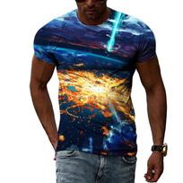 Summer Fashion Trend Natural Scenery grafiniai marškinėliai vyrams Kasdienis kraštovaizdžio rašto spausdinimas 3D marškinėliai O formos iškirpte trumpomis rankovėmis S