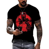 Vasaros Retro Cool Warrior grafiniai marškinėliai Vyrams Madingi Laisvalaikio Asmenybė Tough Guy 3D Spausdinti O formos kaklo marškinėliai trumpomis rankovėmis. S