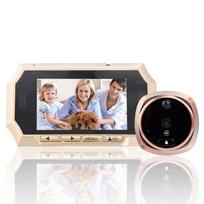 Door Peephole Viewer HD Doorbell IR Night Vision Photo Audio Video Durų apsaugos kamera 4,3 colio LCD DigitalA auksas