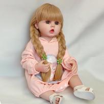 55 cm gyvenimiškos atgimusios lėlės Minkštos silikoninės kūno lėlės ilgų plaukų mergaitei naujagimiui Betty princesė Bebe lėlių dovanos
