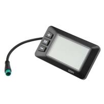 36 V 48 V LCD GD01 ekranas, elektrinis ekrano matuoklis 5 kontaktų su vandeniui atspariu kištuku, tinka 0,9 colio / 22,2 mm elektroninio dviračio vairui