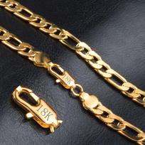 18K vakuuminis dengimas Madingi vyriški karoliai 8 mm 20 colių auksinė grandinėlė vyriški papuošalai 50cm