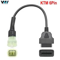 KTM 6 kontaktų adapterio kabelio motociklo diagnostikos jungties adapterio kabelis KTM 6 kontaktų iki 16 kontaktų moteriškas Obd2 prailginimo jungties kabelis