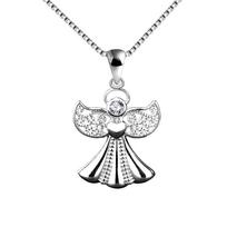 Aksesuaras S925 Sterling Silver Angel Wings Pakabukas Madingi Išskirtiniai cirkonio sparnų karoliai white