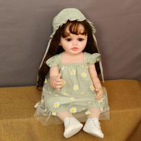 55 cm viso kūno minkštas silikoninis vinilas Reborn Toddler Girl Doll Rooted Hair Bebe Reborn Reallista Kalėdinės dovanos vaikams
