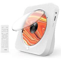 Nešiojamas „Bluetooth“ muzikos CD grotuvas – stalinis daugiafunkcis „Kpop“ kompaktinių diskų grotuvas su „HiFi“ garso garsiakalbiais, konfigūruojamas LED ekranas, nuotolinio valdymo pultas