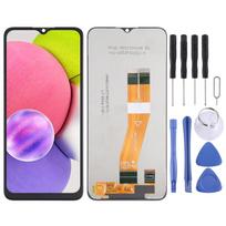 Skystųjų kristalų ekranas, skirtas Samsung Galaxy A03s SM-A037 su visu skaitmeniniu įrenginiu yellow