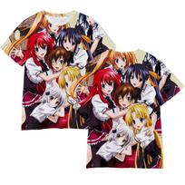 Vasaros vidurinės mokyklos DxD marškinėliai Anime Sexy Girls 3D Print Gatvės drabužiai Vyrai Moteriški Madingi Dideli marškinėliai Harajuku Vaikiški marškinėliai Topi M