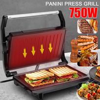 750 W 220 V buitinis mini kepsnių aparatas mėsainis keptas kiaušinis Panini elektrinė sumuštinių keptuvė su dvigubu nelipniu paviršiumi ant grotelių