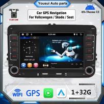 Naujas 2 Din automobilio radijas Android multimedijos grotuvas Carplay Auto skirtas VW Volkswagen Golf Polo Tiguan Passat b7 b6 SEAT leon Skoda Octavia 1+32GB