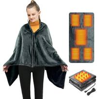 USB elektrinė antklodė, nešiojamas šildomas šalikas elektrinėms antklodėms, 150 x 85 cm elektrinė šilumos antklodė su 3 šilumos nustatymais, flanelė plaunama