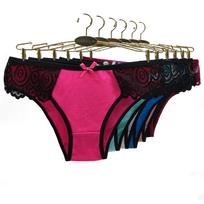 Moteriškas apatinis trikotažas Sexy Lace Permatomas Moterims Besiūlės apatinės kelnaitės žemu juosmeniu Moteriškos bikinio kelnaitės 6 vnt. M