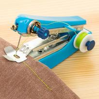 Nešiojamoji rankdarbių belaidė mini rankinė drabužių siuvimo mašina mėlyna