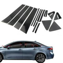 16 vnt Automobilių poliruoti statramsčiai lango apdailos dangtelio stiliaus lipdukas, skirtas Toyota Corolla 2019-2022 Priedai Automobilių išorės dalys gray