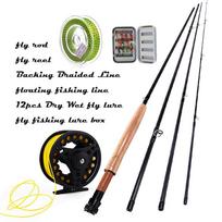 Muselinės meškerės rinkinys 2,7 M skraidyklės ir ritės masalo kombinuotas žvejybos reikmenų rinkinys, 6 vnt. fly fishing 6 pcs