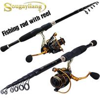 Meškerės ir ritės kombinacijos Teleskopinė meškerė 13+1BB spiningo ritė Žvejyba gėlame vandenyje 1.8M Rod&Reel 1000
