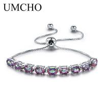 UMCHO 9ct Mystic Topaz Pure Chain apyrankės moterims Dailūs papuošalai, reguliuojama apyrankė Motinos dienos dovana Nauja Mystic gray