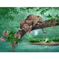 Visas 5D „pasidaryk pats“ deimantinis piešimas leopardu ant medžio siuvinėjimo kryželiu namų dekoro rankų darbo dovana 25x30cm