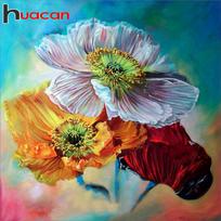 „Huacan“ „pasidaryk pats“ 5D deimantų siuvinėjimo paveikslas, gėlių krištolinis siuvinėjimas kryželiu namų dekoras 30*30 CM