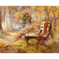 Kėdė parko kraštovaizdyje „pasidaryk pats“ skaitmeninė tapyba pagal numerius Šiuolaikinis sienų menas, drobės tapyba, unikali dovana namų dekoravimui 40x50cm no frame
