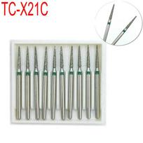 10 vnt Dental Deimantiniai Burs Gręžtuvas Poliravimas Išlyginamas Balinimas Grubus FG 1.6mm Aukštas Rankinis instrumentas TC-X21C white