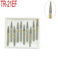 10 vnt Dental Deimantiniai gręžtuvai Dantų kapai Dia-burs, skirti didelio greičio rankiniam odontologo įrankiui FG 1,6 mm TR-21EF