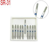 10 vnt/dėžutė Dental Diamond Burs Dantų poliravimo glotninamasis balinamasis produktas skirtas didelės spartos rankiniam įrankiui Medium SR-31 white