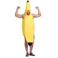 Juokingas suaugusiųjų unisex bananų vaisių maisto kostiumas One size geltona