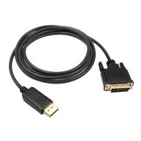 1,8 M DP į DVI adapteris DisplayPort Ekrano prievadas DVI kabelis Adapterio keitiklis 1080P vaizdo kabelis, skirtas monitoriaus projektoriaus ekranui, juodas juoda