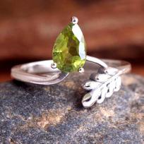 Peridot žiedas, rankų darbo papuošalai, 925 sterlingų sidabras, moteriški papuošalai, sidabrinis žiedas 4 žalia